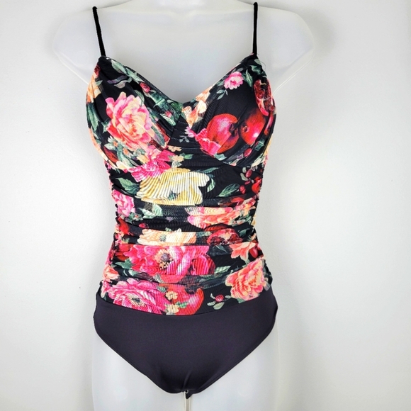 NWT Express Size XS Floral Mesh Bodysuit - Picture 3 of 11